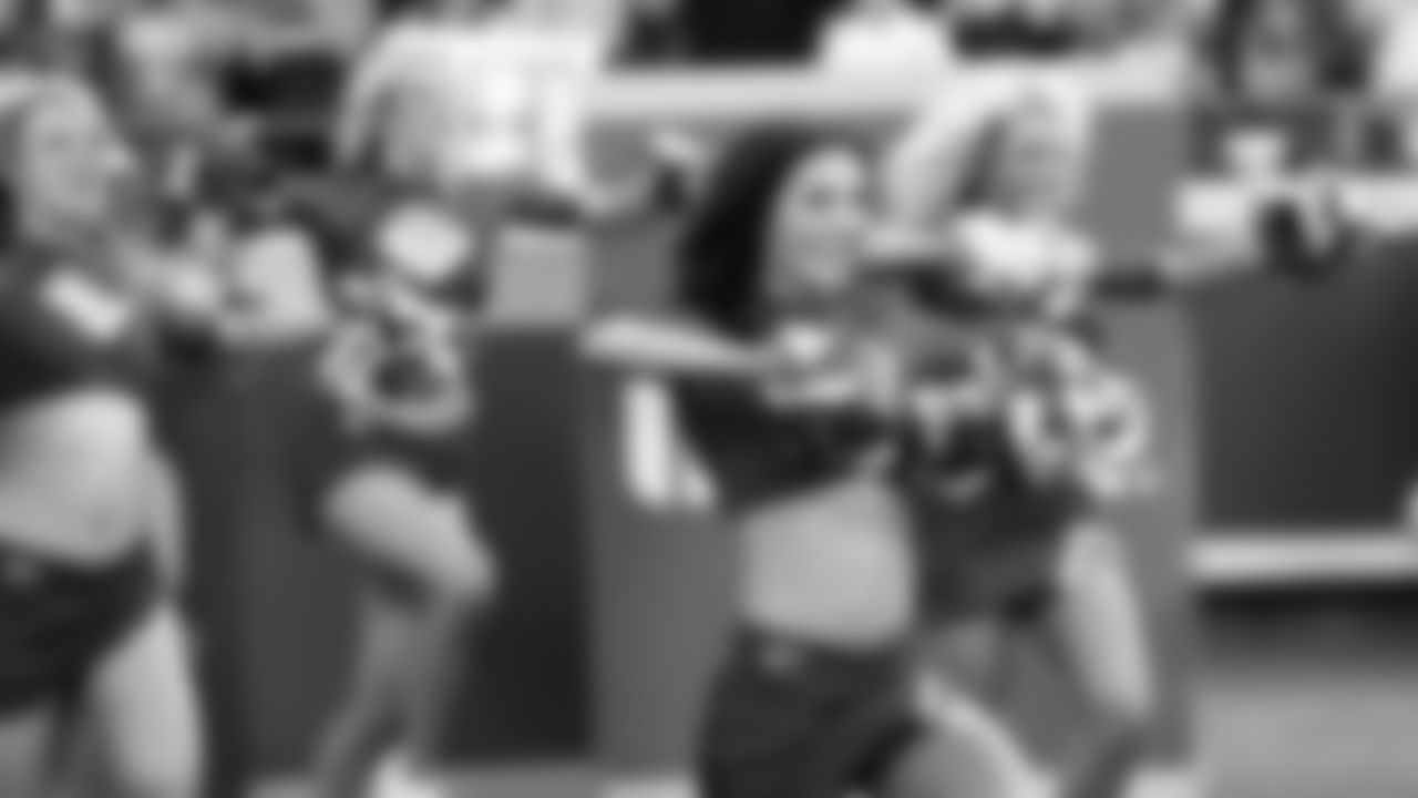 Chiefs Cheerleaders performing in the stadium prior to an NFL preseason football game against the Green Bay Packers, Thursday, August 25, 2022 in Kansas City.
