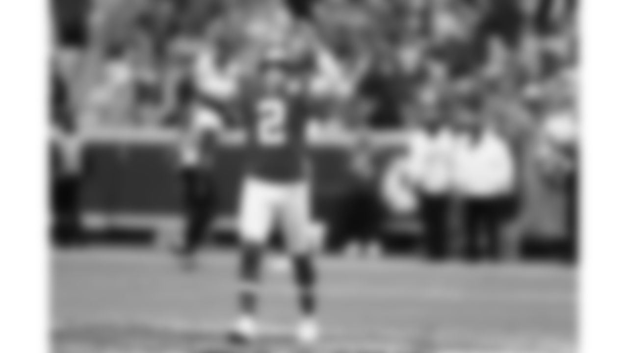 Kansas City Chiefs punter Dustin Colquitt (2) celebrates during a game against the Jacksonville Jaguars at Arrowhead Stadium on October 7, 2018.